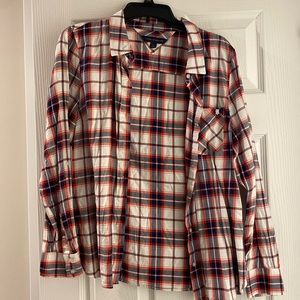 Tommy Hilfiger Ladies button down plaid shirt.